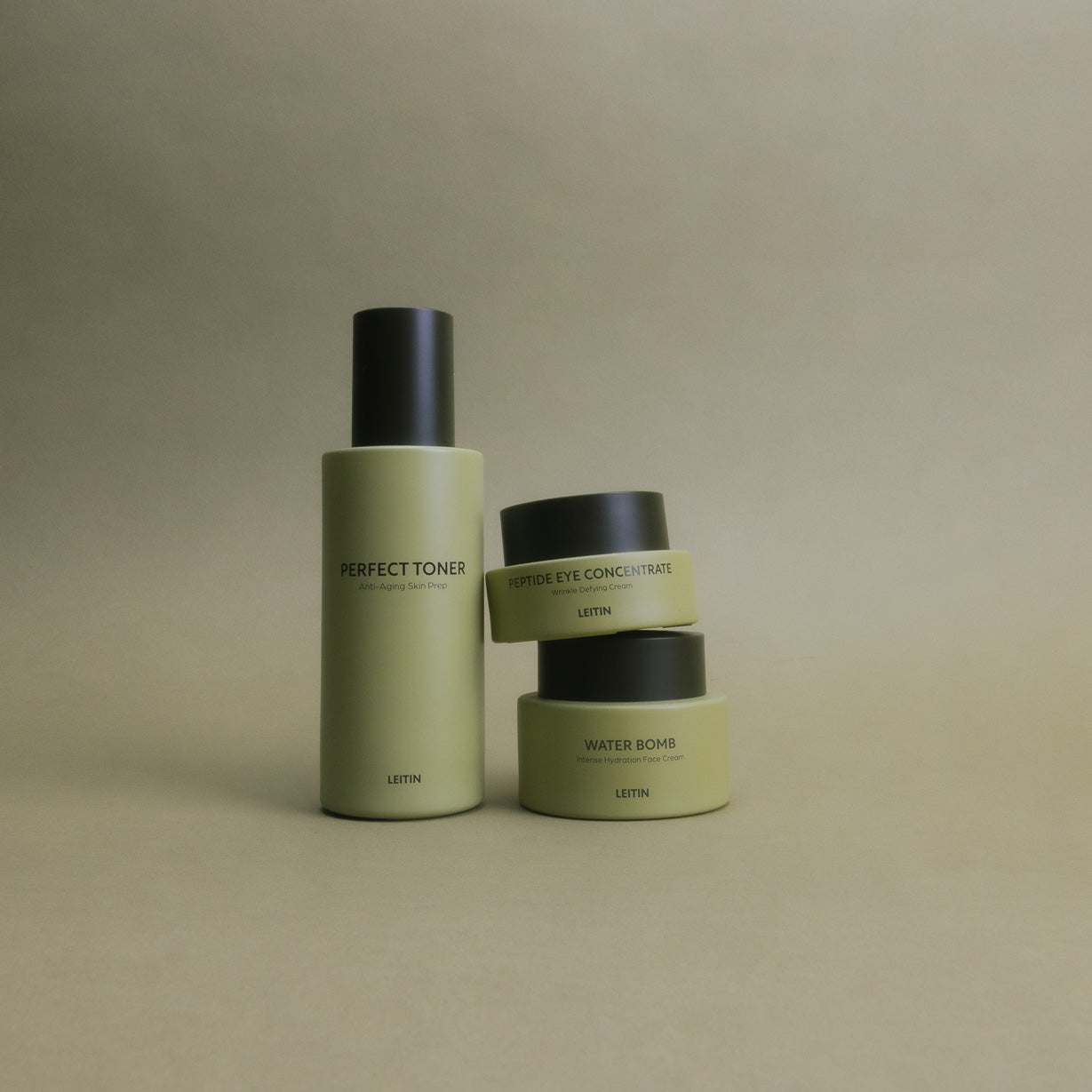 LEITIN Skincare's Ageless Hydration + Eye Treatment Pack includes, Perfect Toner, Water Bomb Face Cream Moisturiser and Peptide Eye Concentrate Eye Cream