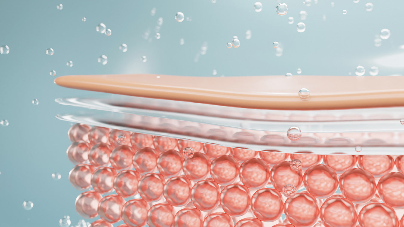 Image of Hyaluronic Acid and Hydration penetrating skin.