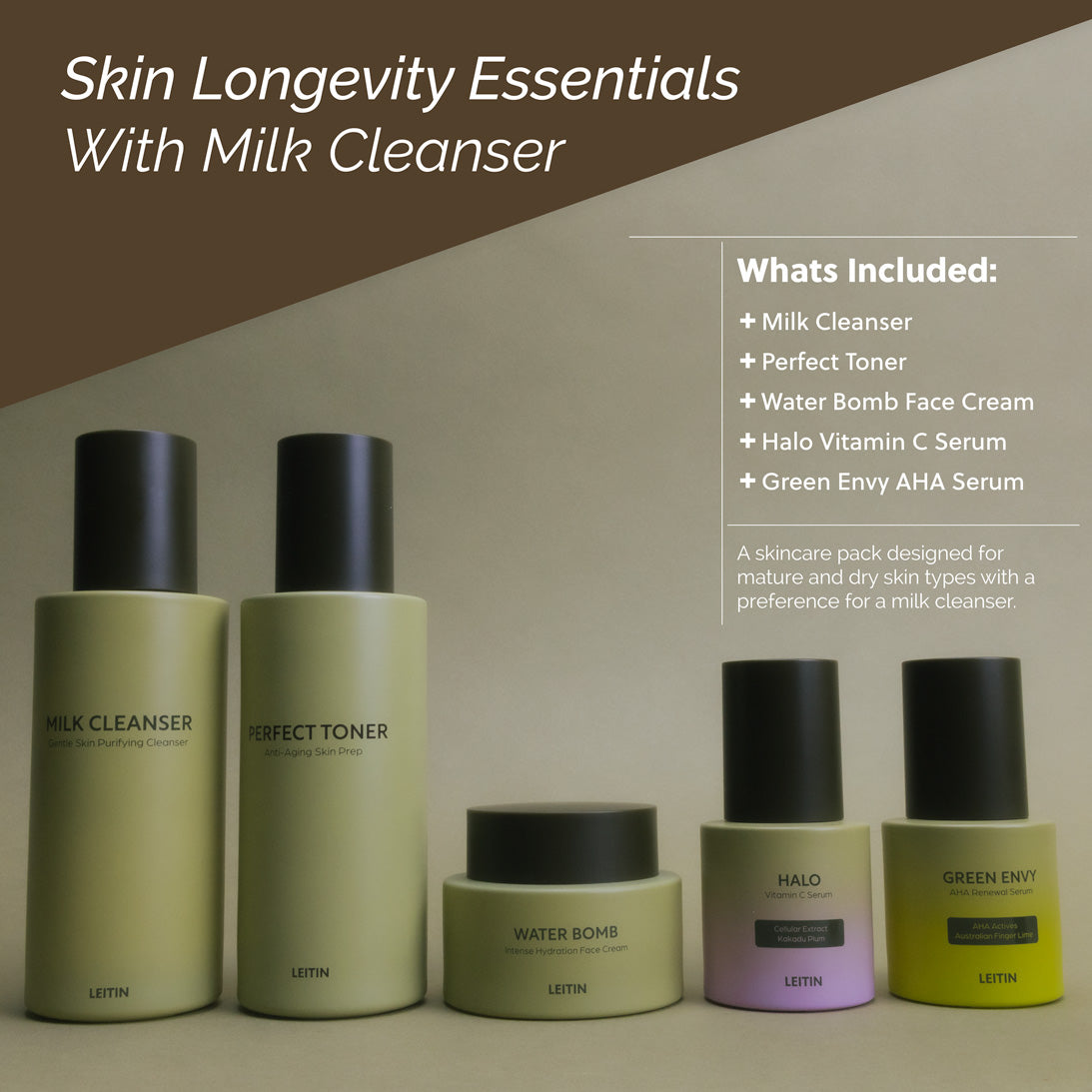 Skin Longevity Essentials + Milk Cleanser