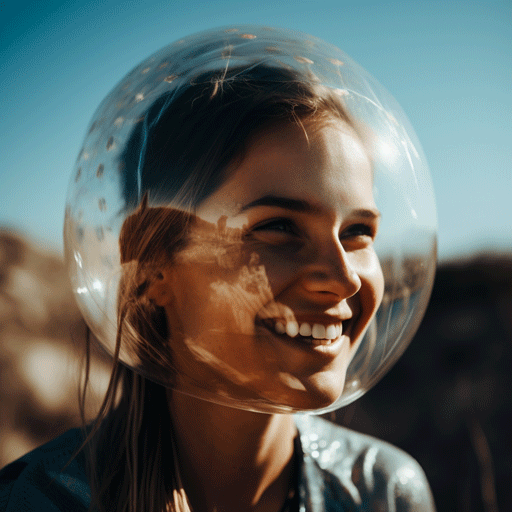 Image of woman with protective shield around her face to represent Pro Vitamin B5